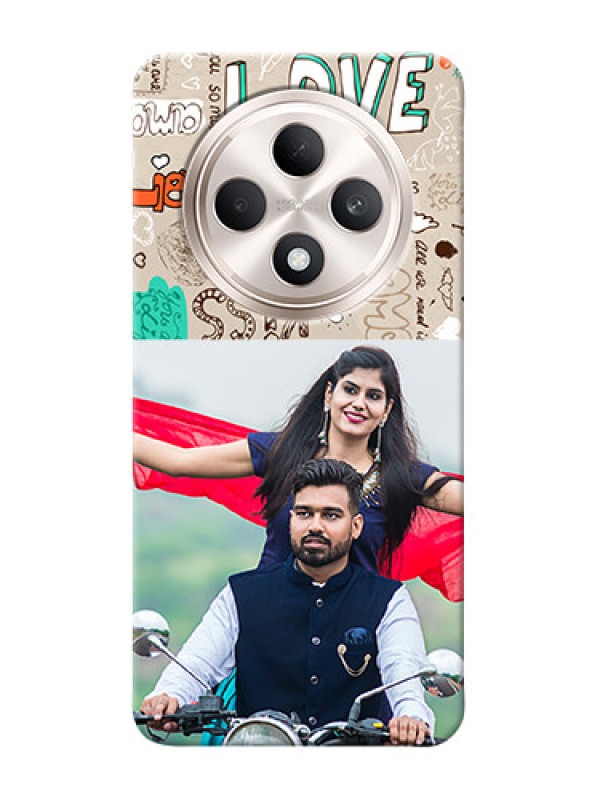 Custom Oppo F27 5G Personalised mobile covers: Love Doodle Pattern