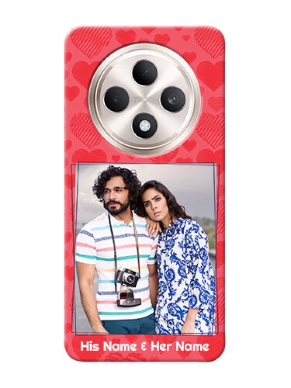 Custom Oppo F27 5G Mobile Back Covers: with Red Heart Symbols Design