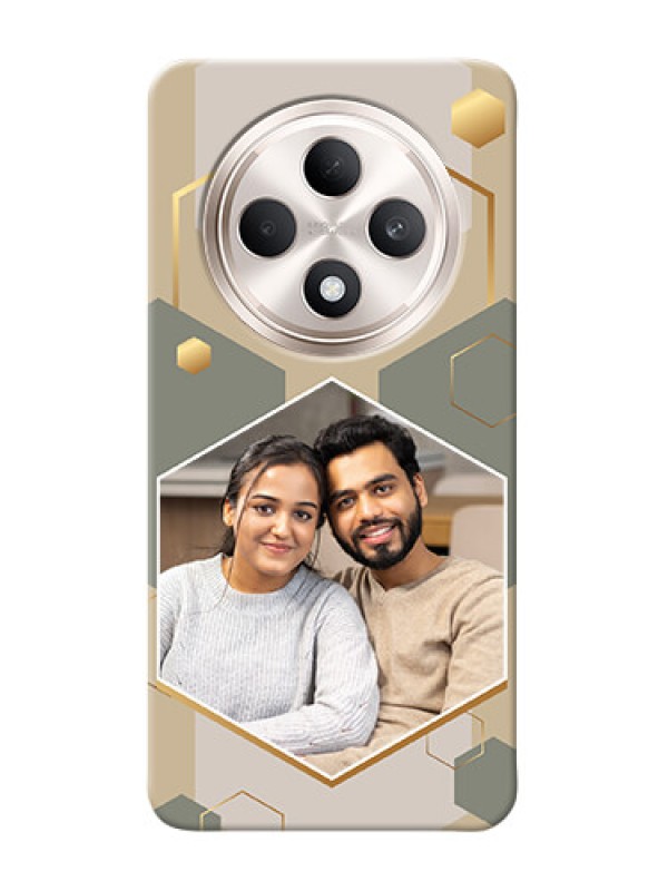 Custom Oppo F27 5G Photo Printing on Case with Stylish Hexagon Pattern Design