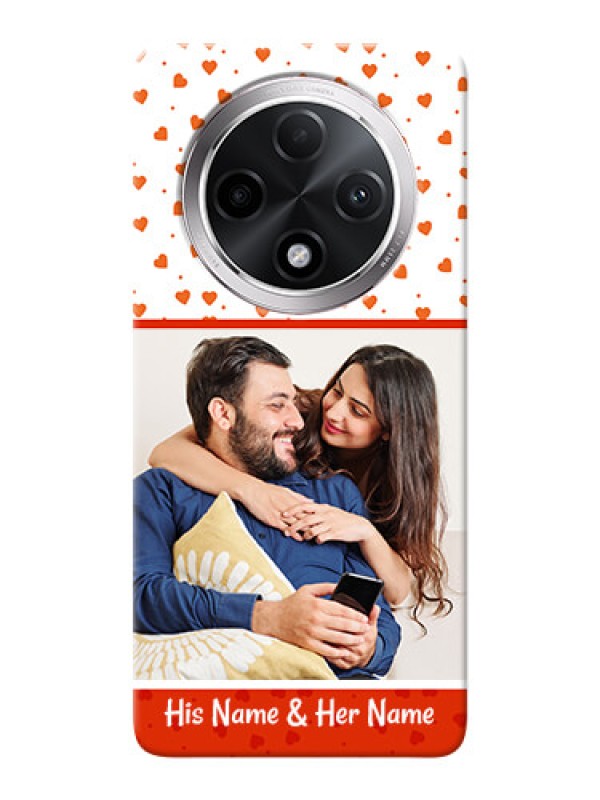 Custom Oppo F27 Pro Plus 5G Phone Back Covers: Orange Love Symbol Design