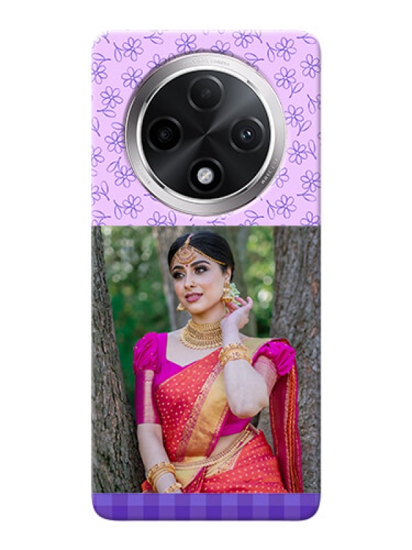 Custom Oppo F27 Pro Plus 5G Mobile Cases: Purple Floral Design