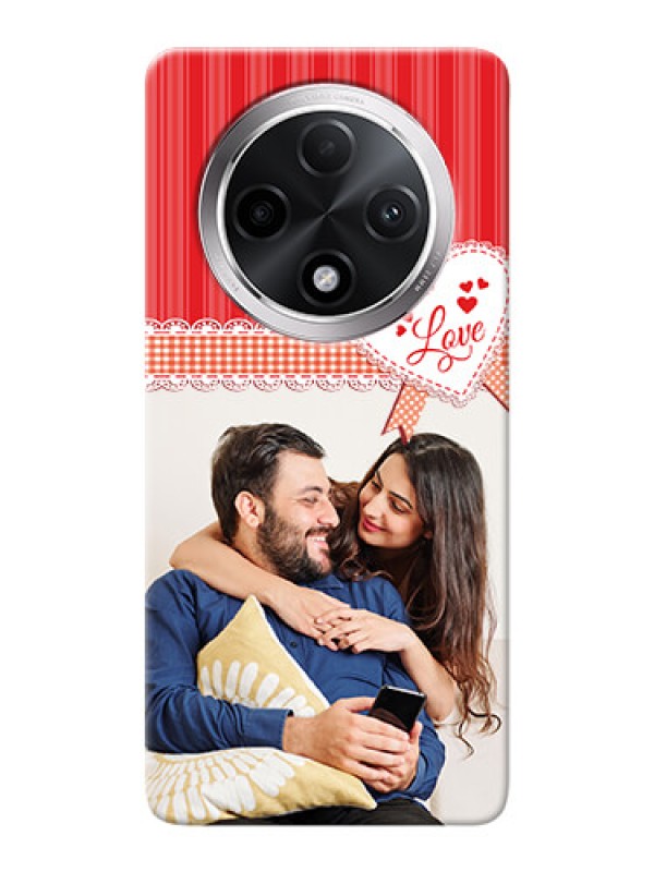 Custom Oppo F27 Pro Plus 5G phone cases online: Red Love Pattern Design