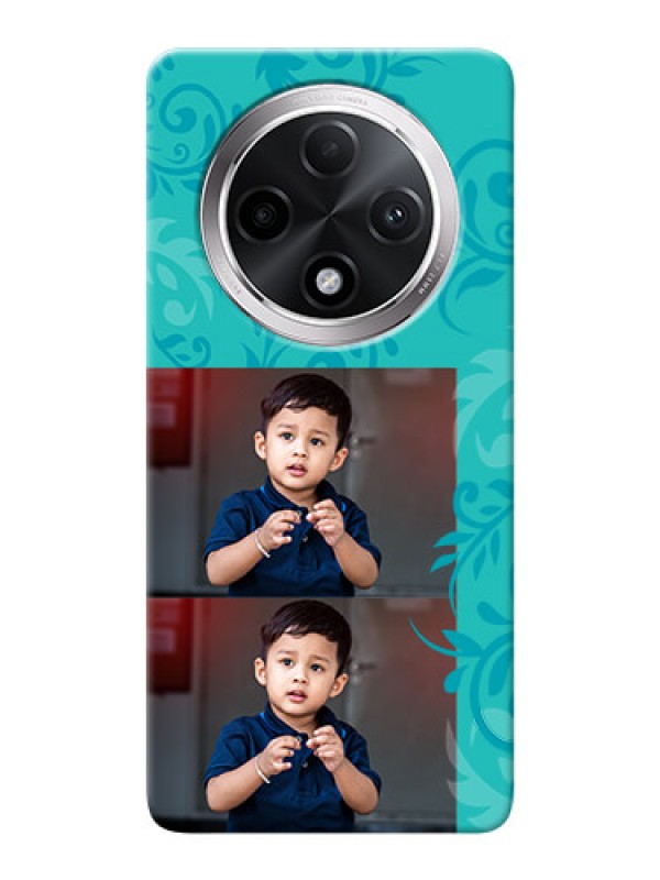 Custom Oppo F27 Pro Plus 5G Mobile Cases with Photo and Green Floral Design