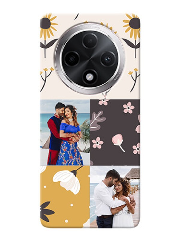 Custom Oppo F27 Pro Plus 5G phone cases online: 3 Images with Floral Design