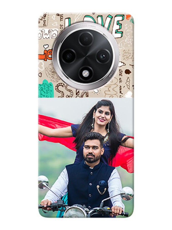 Custom Oppo F27 Pro Plus 5G Personalised mobile covers: Love Doodle Pattern