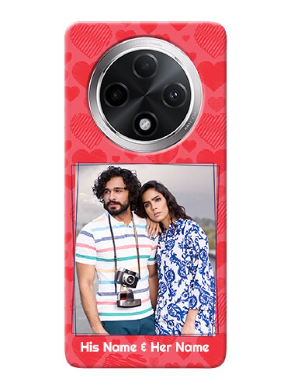 Custom Oppo F27 Pro Plus 5G Mobile Back Covers: with Red Heart Symbols Design