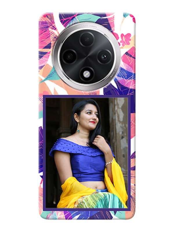 Custom Oppo F27 Pro Plus 5G Personalised Phone Cases: Abstract Floral Design