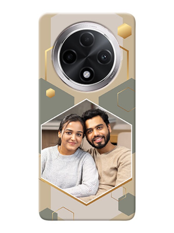 Custom Oppo F27 Pro Plus 5G Photo Printing on Case with Stylish Hexagon Pattern Design