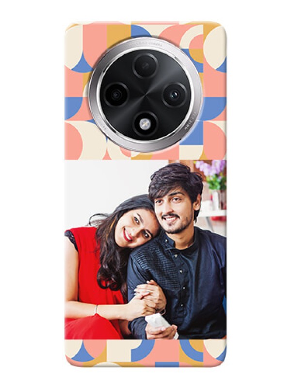 Custom Oppo F27 Pro Plus 5G Photo Printing on Case with Semicircle Maze Pattern Design