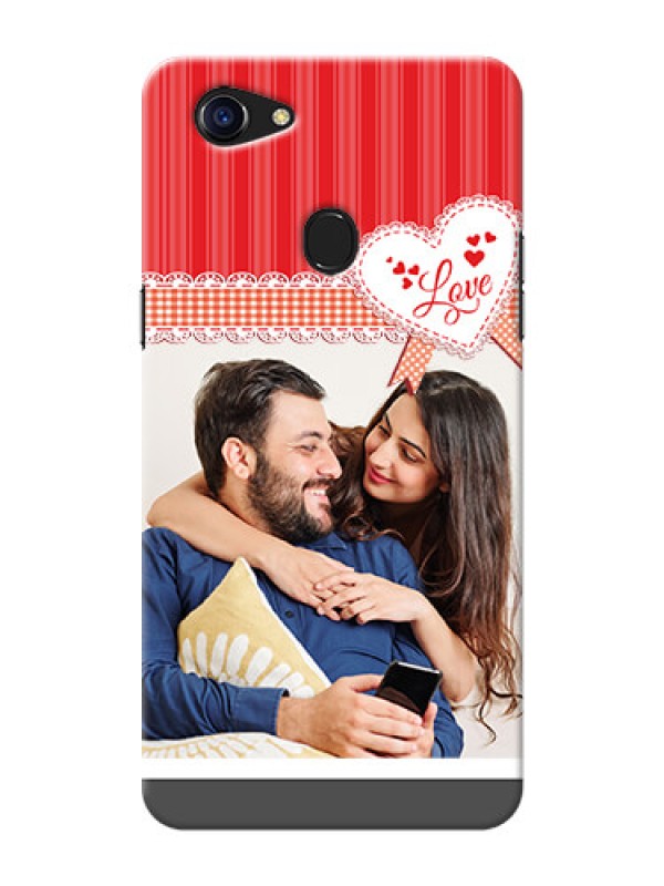 Custom Oppo F5 Youth phone cases online: Red Love Pattern Design