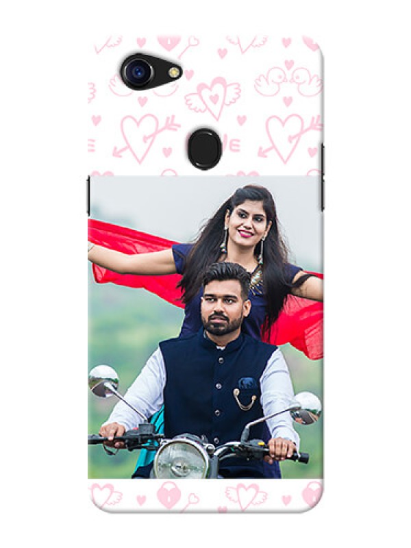 Custom Oppo F5 Youth personalized phone covers: Pink Flying Heart Design