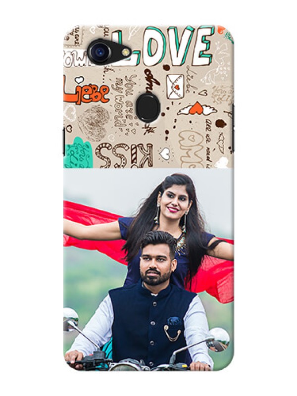 Custom Oppo F5 Youth Personalised mobile covers: Love Doodle Pattern 