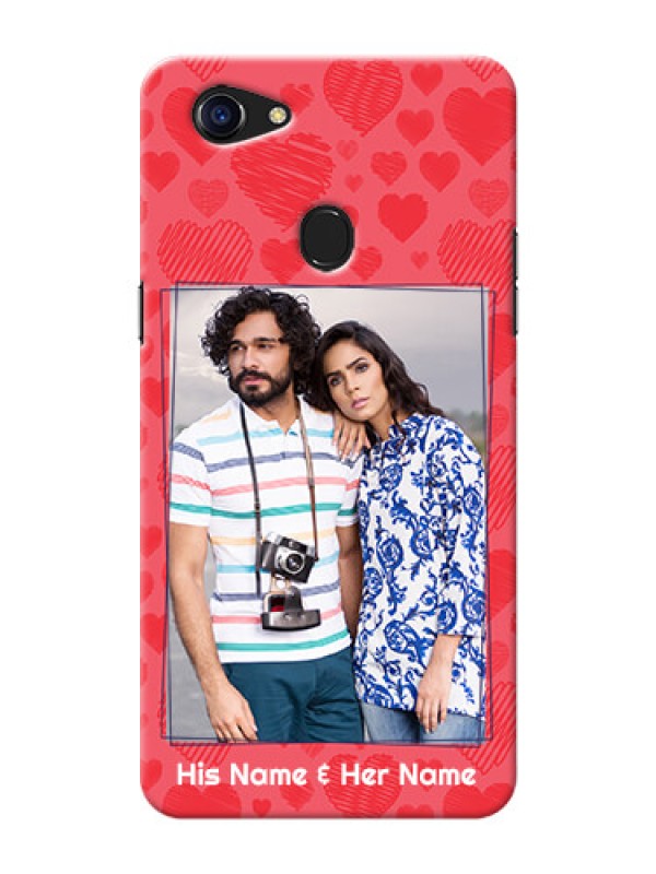 Custom Oppo F5 Youth Mobile Back Covers: with Red Heart Symbols Design