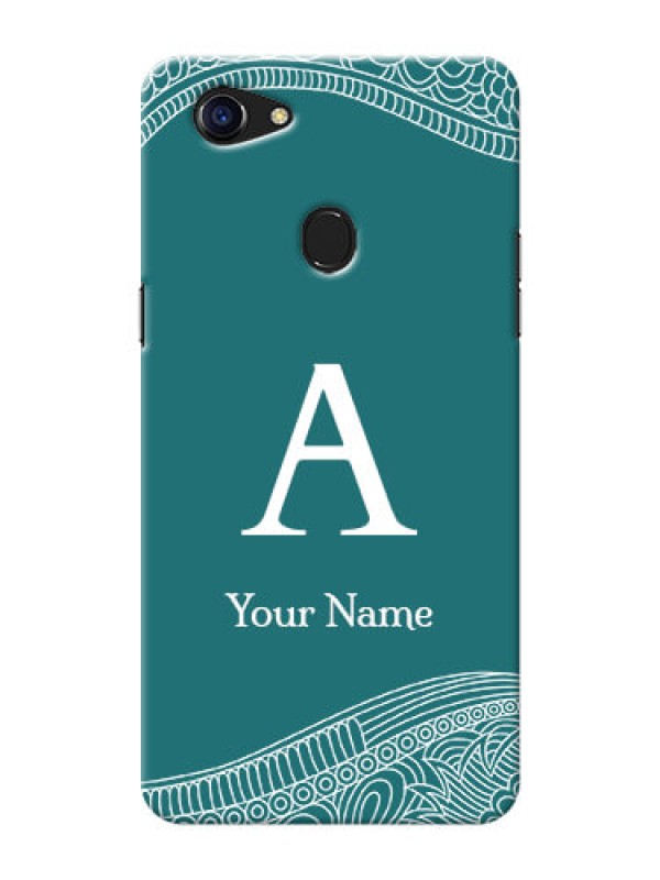 Custom Oppo F5 Youth Mobile Back Covers: line art pattern with custom name Design