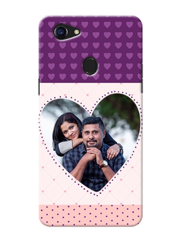 Custom Oppo F5 Violet Dots Love Shape Mobile Cover Design