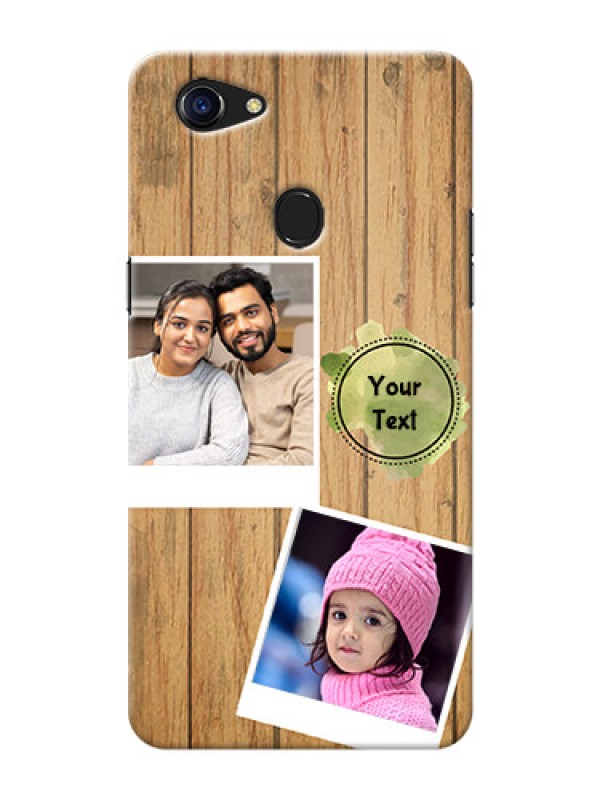Custom Oppo F5 3 image holder with wooden texture  Design