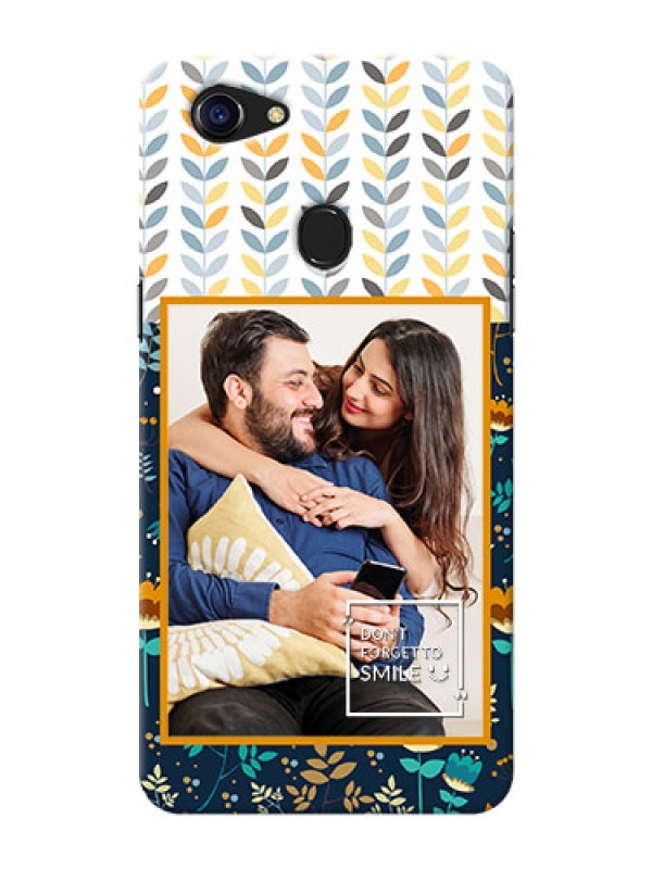 Custom Oppo F5 seamless and floral pattern design with smile quote Design