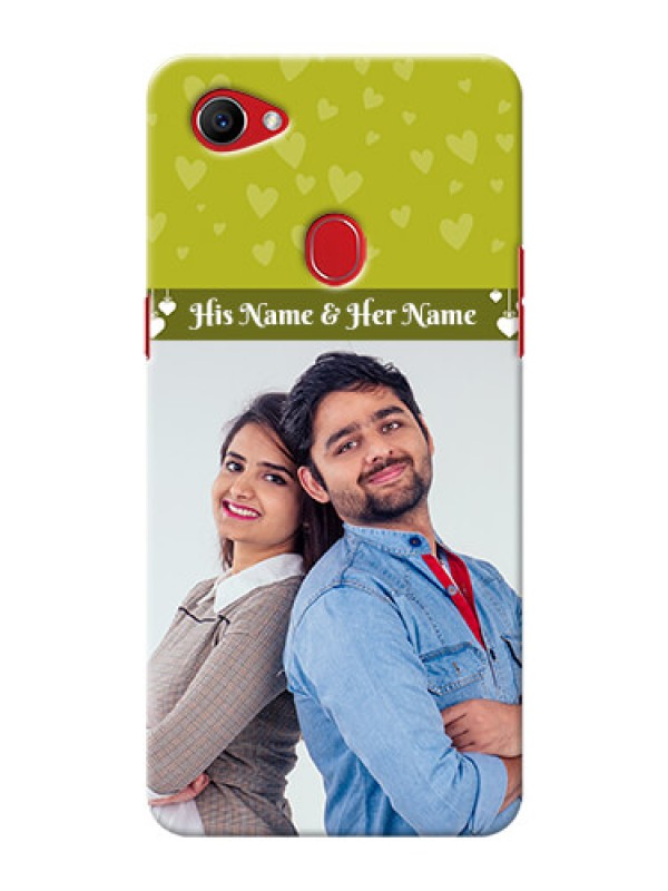 Custom Oppo F7 you and me design with hanging hearts Design
