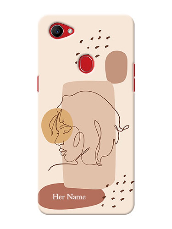 Custom Oppo F7 Custom Phone Covers: Calm Woman line art Design