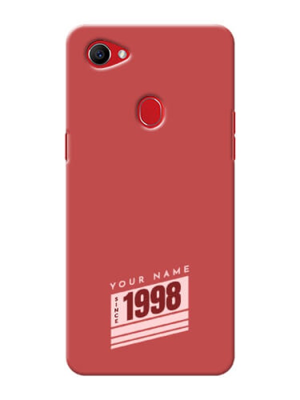 Custom Oppo F7 Phone Back Covers: Red custom year of birth Design