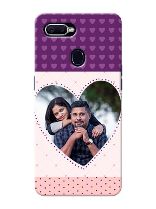 Custom Oppo F9 Pro Violet Dots Love Shape Mobile Cover Design