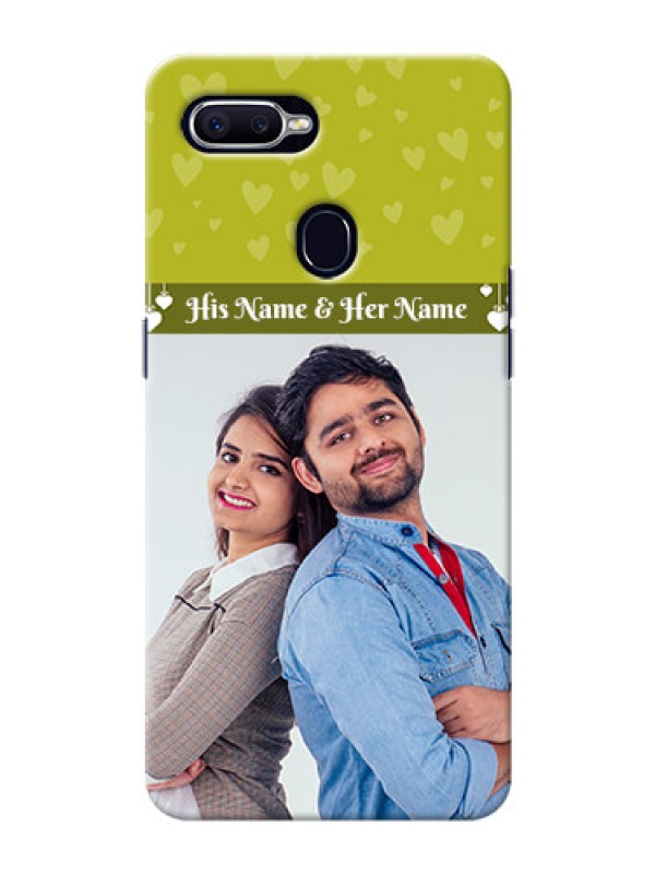 Custom Oppo F9 Pro you and me with hanging hearts Design