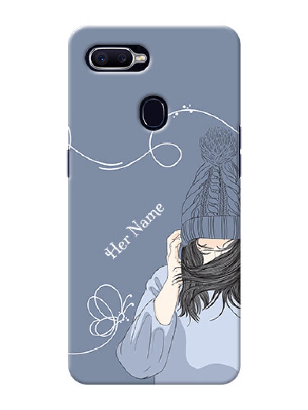 Custom Oppo F9 Pro Custom Mobile Case with Girl in winter outfit Design
