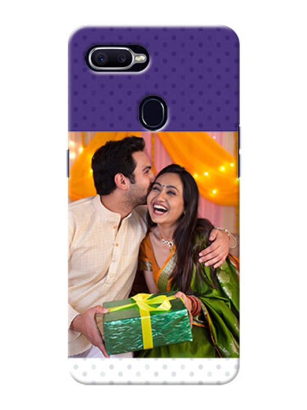Custom Oppo F9 Violet Pattern Mobile Cover Design