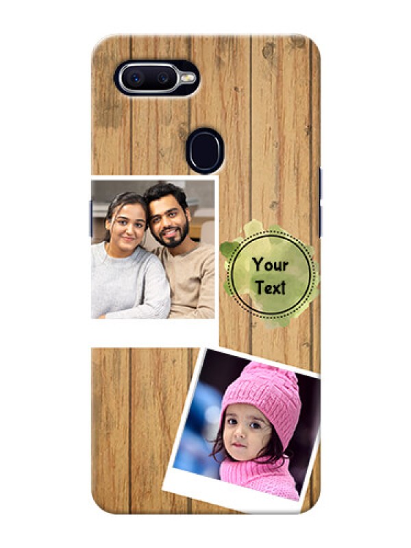 Custom Oppo F9 3 image holder with wooden texture  Design