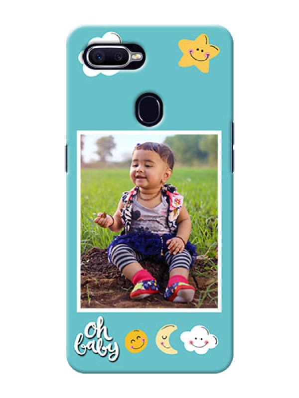 Custom Oppo F9 kids frame with smileys and stars Design
