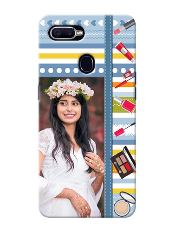Custom Oppo F9 hand drawn backdrop with makeup icons Design