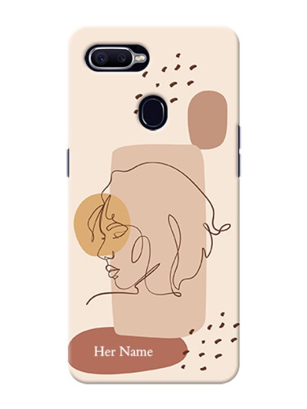 Custom Oppo F9 Custom Phone Covers: Calm Woman line art Design