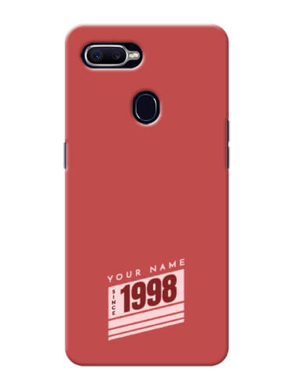 Custom Oppo F9 Phone Back Covers: Red custom year of birth Design