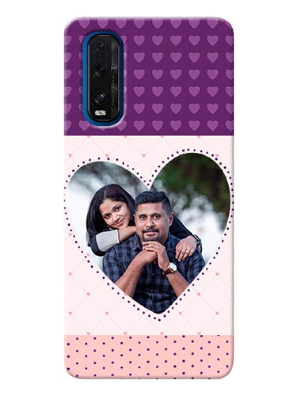 Custom Oppo Find X2 Mobile Back Covers: Violet Love Dots Design