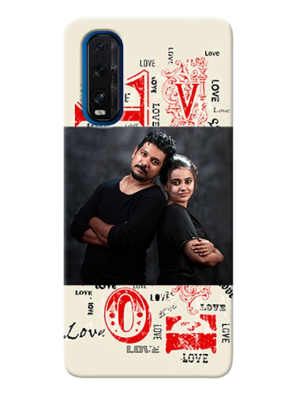 Custom Oppo Find X2 mobile cases online: Trendy Love Design Case