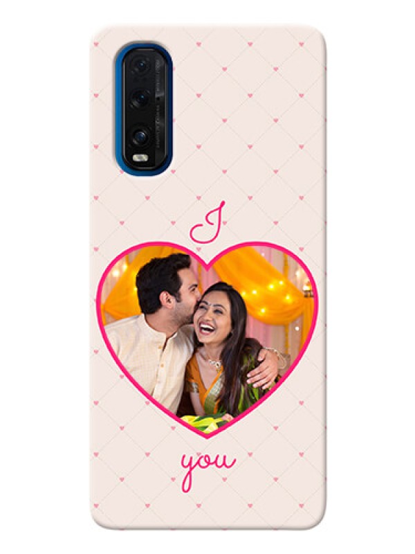 Custom Oppo Find X2 Personalized Mobile Covers: Heart Shape Design