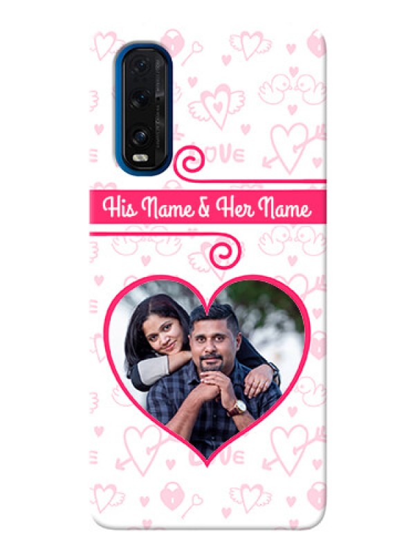 Custom Oppo Find X2 Personalized Phone Cases: Heart Shape Love Design