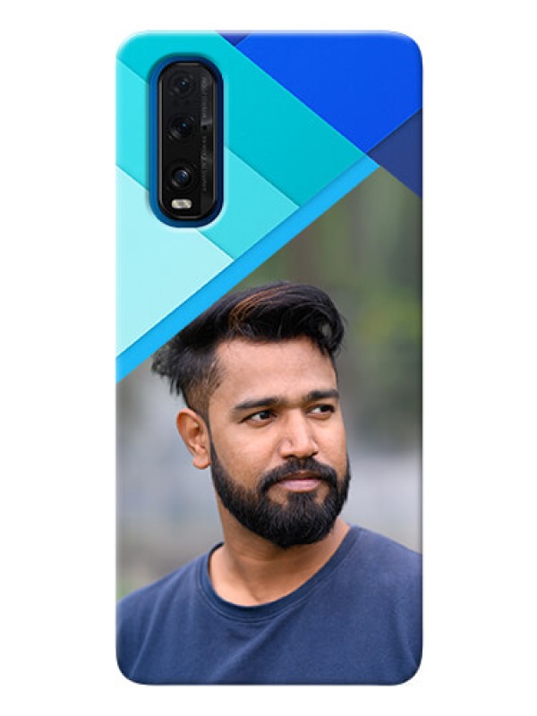 Custom Oppo Find X2 Phone Cases Online: Blue Abstract Cover Design