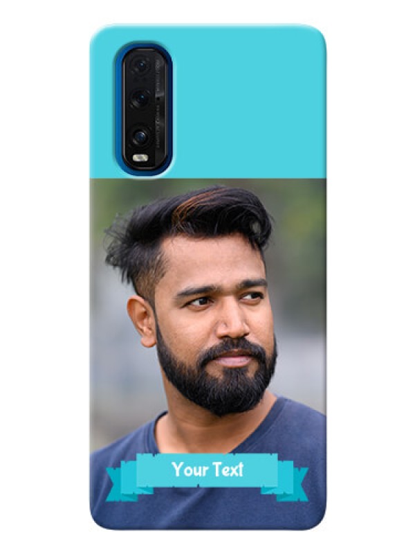 Custom Oppo Find X2 Personalized Mobile Covers: Simple Blue Color Design