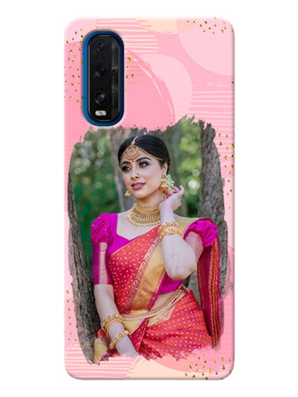 Custom Oppo Find X2 Phone Covers for Girls: Gold Glitter Splash Design