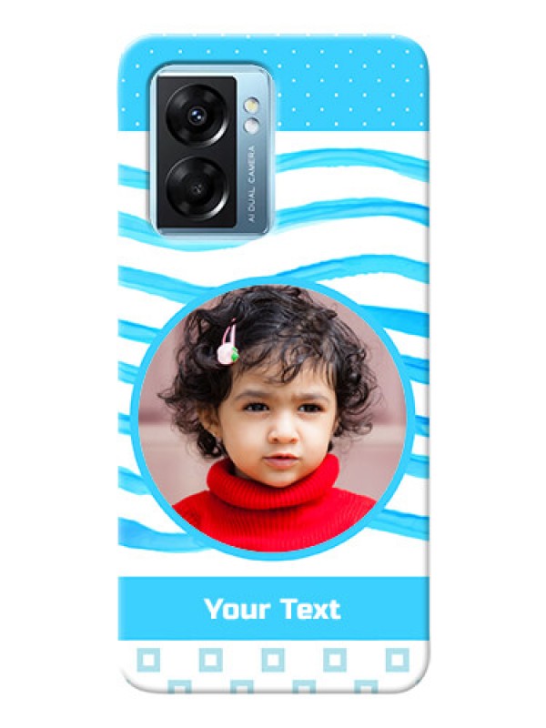 Custom Oppo K10 5G phone back covers: Simple Blue Case Design