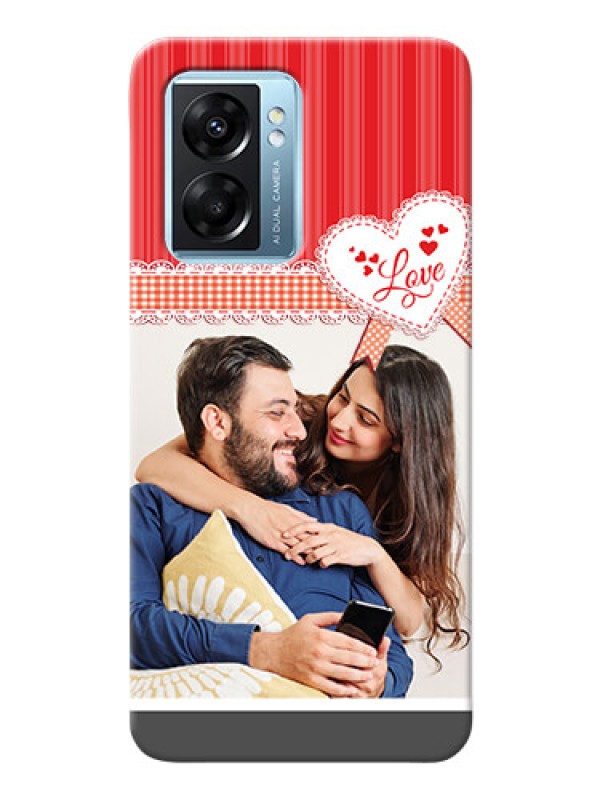 Custom Oppo K10 5G phone cases online: Red Love Pattern Design