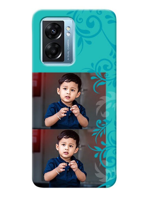 Custom Oppo K10 5G Mobile Cases with Photo and Green Floral Design 