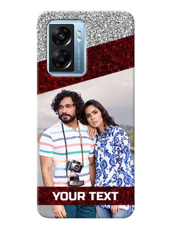 Custom Oppo K10 5G Mobile Cases: Image Holder with Glitter Strip Design