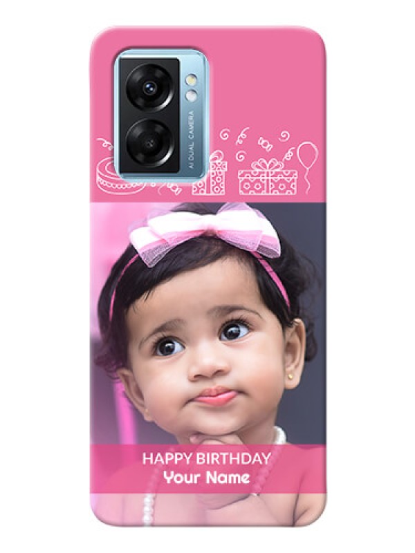 Custom Oppo K10 5G Custom Mobile Cover with Birthday Line Art Design