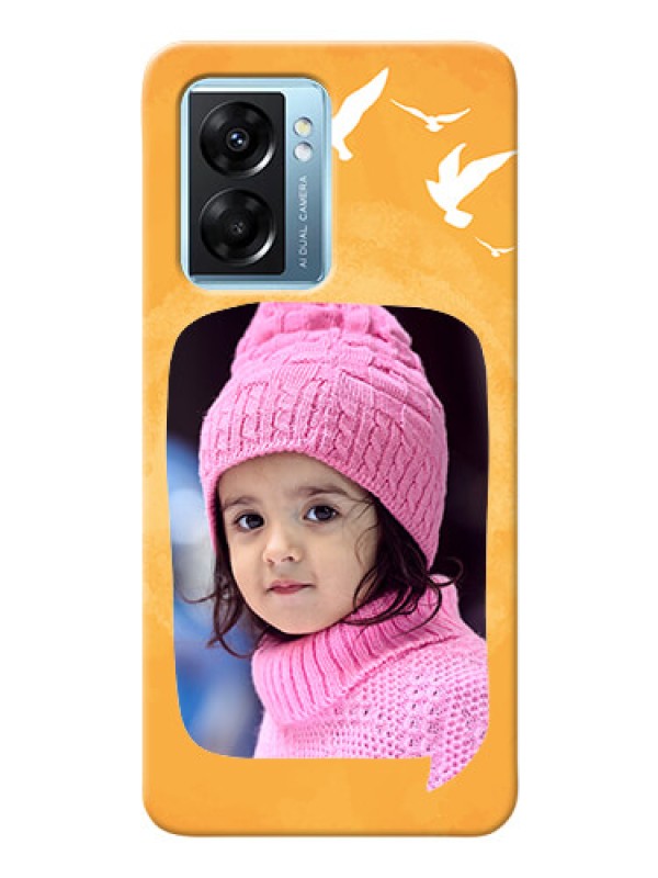 Custom Oppo K10 5G Phone Covers: Water Color Design with Bird Icons