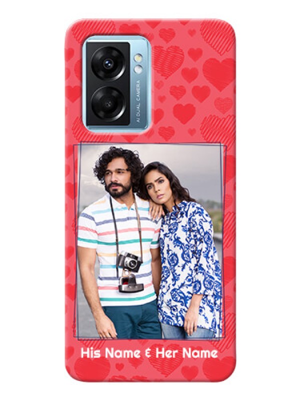 Custom Oppo K10 5G Mobile Back Covers: with Red Heart Symbols Design