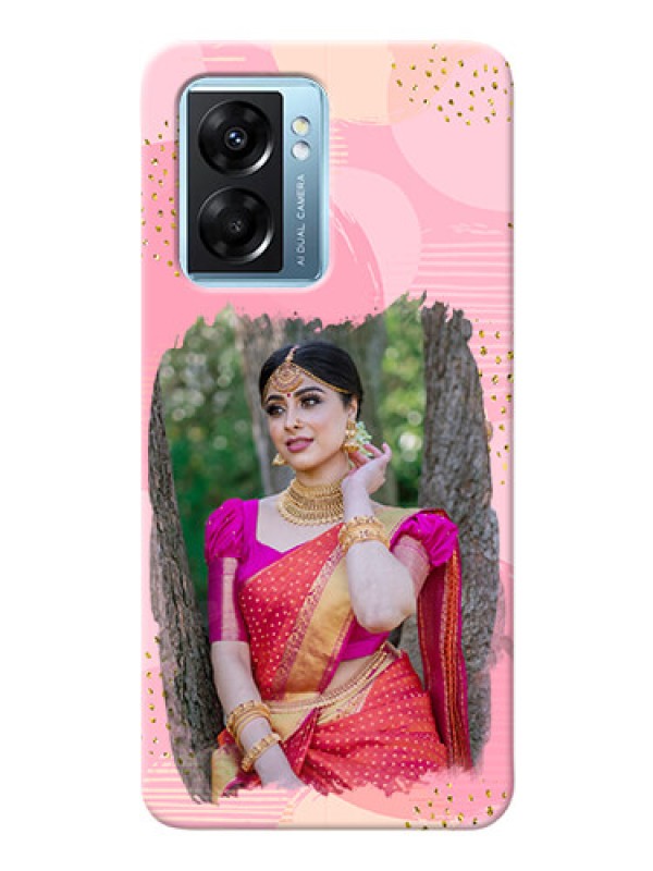 Custom Oppo K10 5G Phone Covers for Girls: Gold Glitter Splash Design