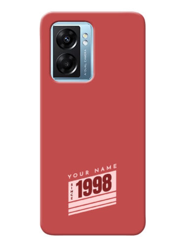 Custom Oppo K10 5G Phone Back Covers: Red custom year of birth Design