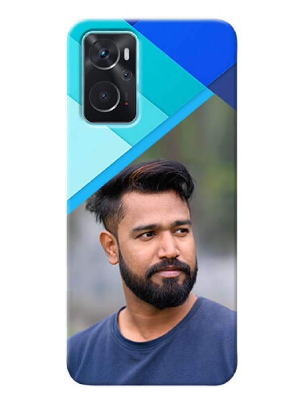 Custom Oppo K10 Phone Cases Online: Blue Abstract Cover Design